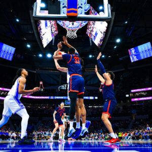 No. 33 from Virginia blocking a shot